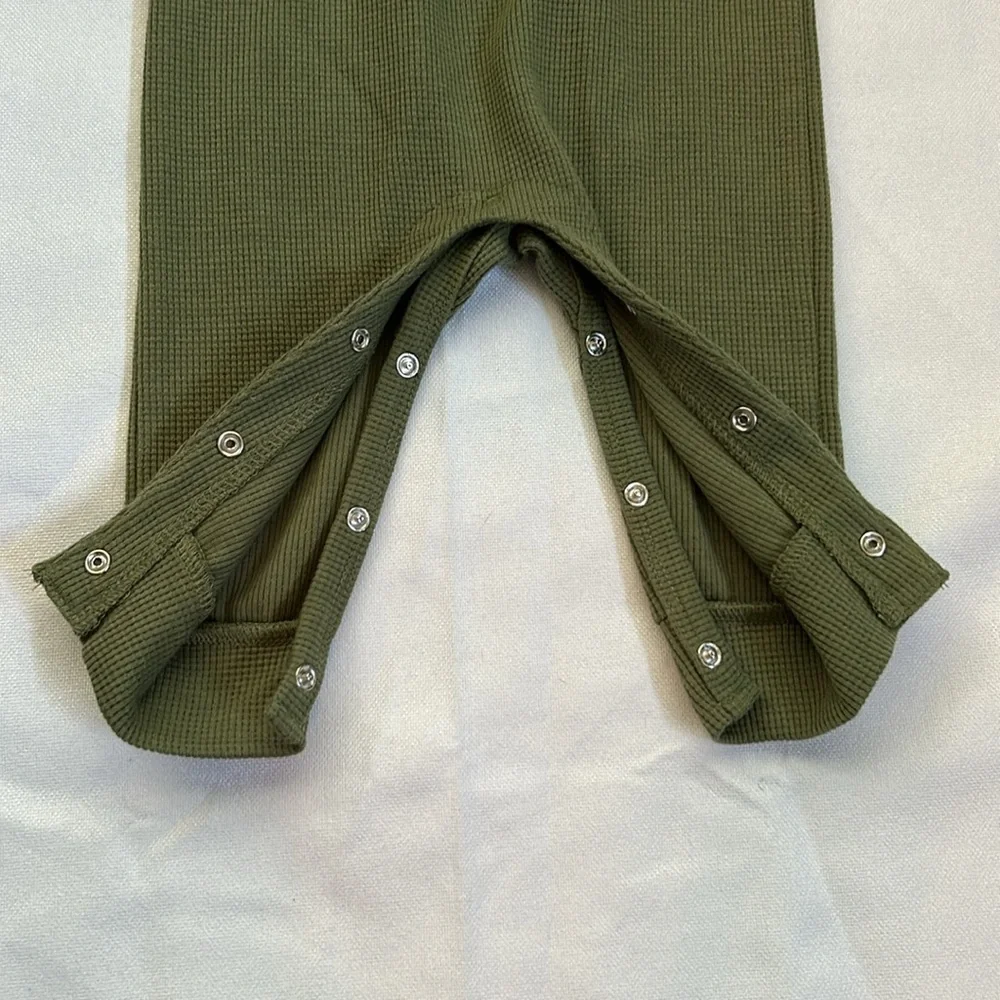 Okie Dokie 6M One Piece Olive Green with Snap bottom. NWT.